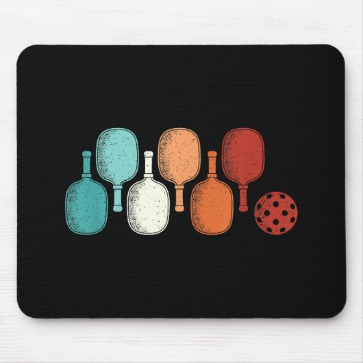 ピックボールラバーレトロパドルスポーツヴィンテージ マウスパッド (正面)