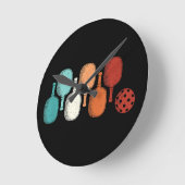 ピックボールラバーレトロパドルスポーツヴィンテージ ラウンド壁時計 (傾斜)