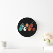 ピックボールラバーレトロパドルスポーツヴィンテージ ラウンド壁時計 (ホーム)