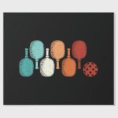 ピックボールラバーレトロパドルスポーツヴィンテージ ラッピングペーパー (フラット)