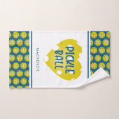 ピックボールラブカスタムハート色パーソナライズされた ハンドタオル (ハンドタオル)