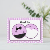 ピックボールラベンダー新郎新婦 サンキューカード (スタンド正面)