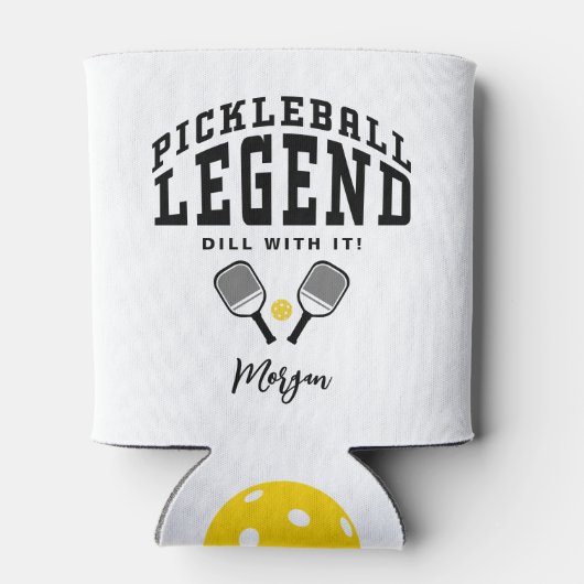 ピックボールレジェンド名前をカスタムする引用文おもしろいクール 缶クーラー (裏面)