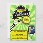 ピックボールレトログリーンスポーツ写真誕生日 招待状 (正面)