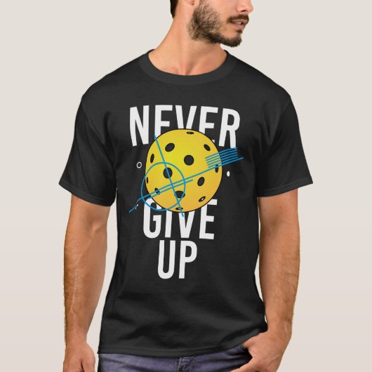 ピックボール与えは決して Tシャツ (正面)