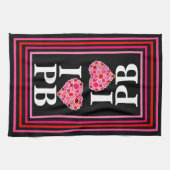 ピックボール充填ハートピンクと赤IハートPB キッチンタオル (横)