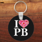 ピックボール充填ハートピンクと赤IハートPB キーホルダー (正面)