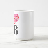 ピックボール充填ハートピンクと赤IハートPB コーヒーマグカップ (中央)