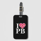 ピックボール充填ハートピンクと赤IハートPB ラゲッジタグ (正面縦)