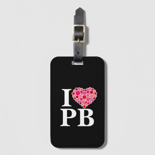 ピックボール充填ハートピンクと赤IハートPB ラゲッジタグ (正面縦)