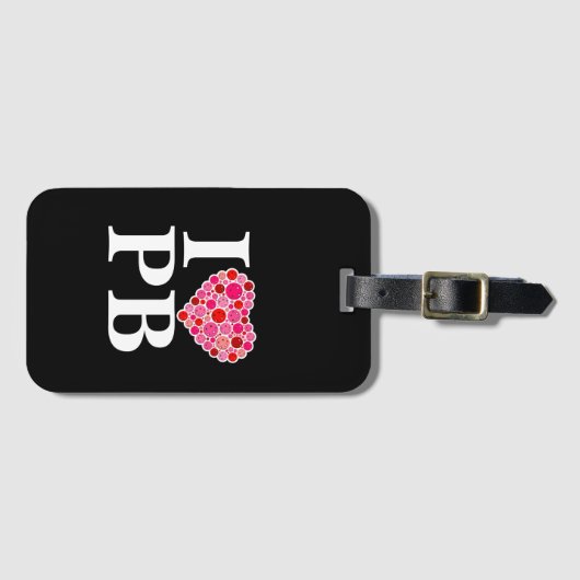 ピックボール充填ハートピンクと赤IハートPB ラゲッジタグ (正面横)