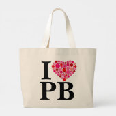 ピックボール充填ハートピンクと赤IハートPB ラージトートバッグ (裏面)