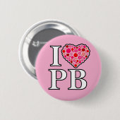 ピックボール充填ハートレッドおよびピンクIハートPB 缶バッジ (正面&裏面)