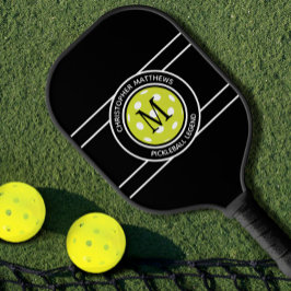 ピックボール凡例カスタム引用文名イニシャルブラック ピックルボールラケット