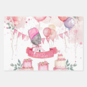 ピックボール包装紙ピンクをテーマ ラッピングペーパーシート (正面)