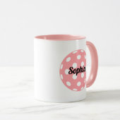 ピックボール名パーソナライズされたピンク マグカップ (正面右)