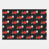 ピックボール喜びクリスマスギフトレッドグリーンブラック ラッピングペーパーシート (正面2)