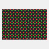 ピックボール喜びクリスマスギフトレッドグリーンブラック ラッピングペーパーシート (正面)