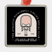 ピックボール女子クラブファンシースクワッド黒の美学 メタルオーナメント (正面)