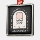 ピックボール女子クラブファンシースクワッド黒の美学 メタルオーナメント (左)