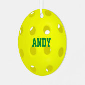 ピックボール好パーソナライズされたき メタルオーナメント (正面左)