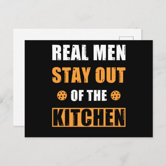 ピックボール実在ギフトメンズがキッチンから離れる ポストカード (正面/裏面)