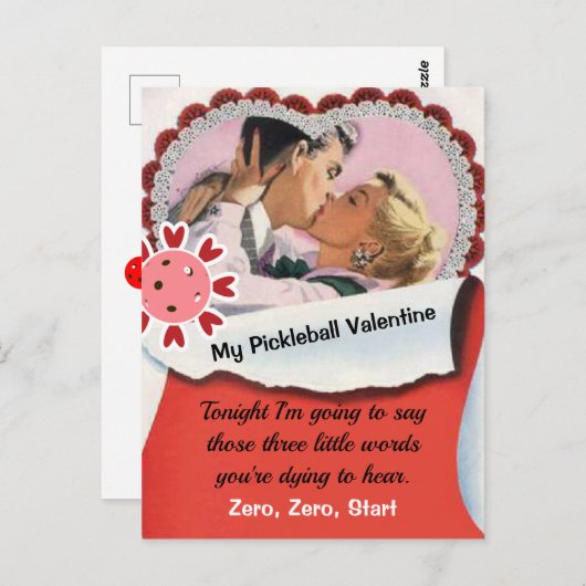 ピックボール恋人バレンタインデー3つの小さな単語 ポストカード (正面/裏面)