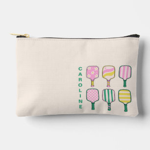 ピックボール恋人レトロピンクグリーンパーソナライズされた アクセサリーポーチ