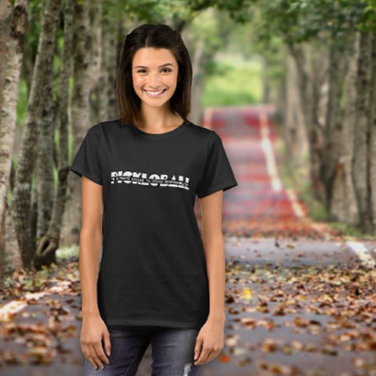 ピックボール愛おもしろい者の白いスローガン Tシャツ