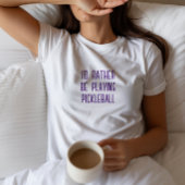 ピックボール愛好家の夢の紫のおもしろいスローガン Tシャツ