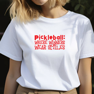 ピックボール愛好家の夢の赤おもしろいいスローガン Tシャツ