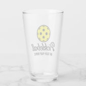 ピックボール愛好家は引用文付きドリンクユーモアのあるガラス タンブラーグラス (裏面)