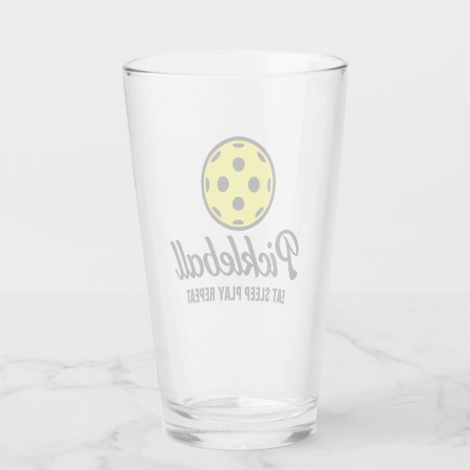 ピックボール愛好家は引用文付きドリンクユーモアのあるガラス タンブラーグラス (裏面)