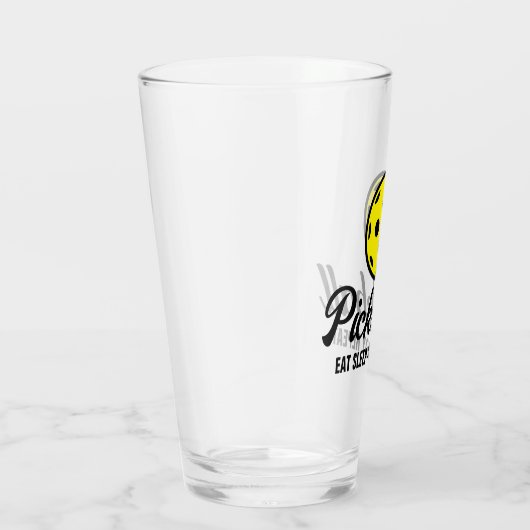 ピックボール愛好家は引用文付きドリンクユーモアのあるガラス タンブラーグラス (右)