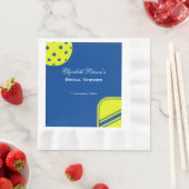 ピックボール愛好家ブライダルシャワーネオンブルー 縁ありランチョンナプキン (インサイチュ)