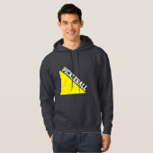 ピックボール文字ブライトイエローウェッジオングレー パーカ (正面フル)