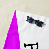 ピックボール明るい熱帯ピンク白色ブロック ビーチタオル (インサイチュ)