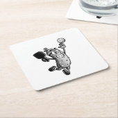 ピックボール星 スクエアペーパーコースター (アングル)