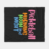 ピックボール朝の正午と夜1 フリースブランケット (正面(横))