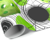 ピックボール柄ネオングリーン ラッピングペーパー (ロールコーナー)