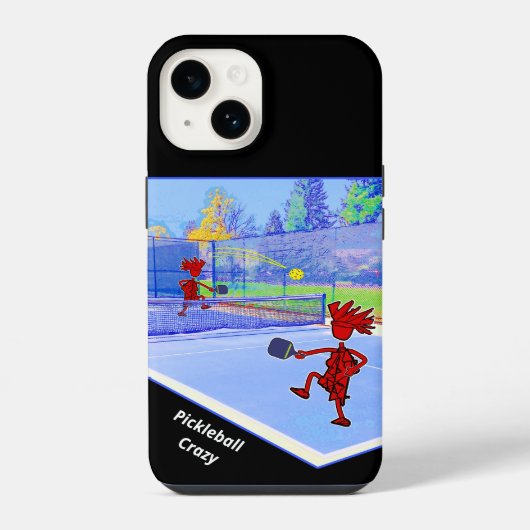 ピックボール熱狂するカラフルデザイン iPhoneケース (裏面)