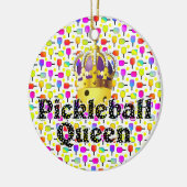 ピックボール王妃イエローボールカラフルイン セラミックオーナメント (左)