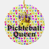ピックボール王妃イエローボールカラフルイン セラミックオーナメント (裏面)