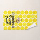 ピックボール王妃イエローボールパーソナライズされたイン ハンドタオル (ハンドタオル)