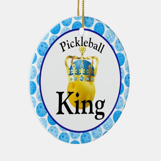 ピックボール王、王冠を着た黄色のピックボール セラミックオーナメント (右)