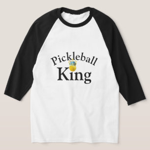 ピックボール王、王冠を着た黄色のピックボール Tシャツ