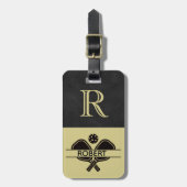 ピックボール男カスタムイニシャル名 ラゲッジタグ (正面縦)