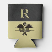 ピックボール男カスタムイニシャル名 缶クーラー (正面)