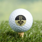 ピックボール男ゴルファーMonogramイニシャル名 ゴルフボール (インサイチュ 木)