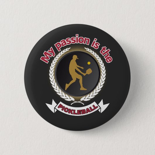 ピックボール男性アスリートコートパッションエネルギー 缶バッジ (正面)
